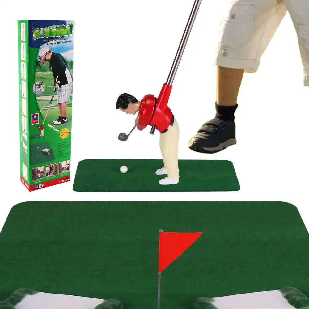 Golf Training Set Five Clubs Twelve Balls Putting Mat