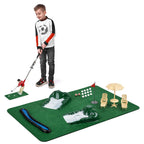 Golf Training Set Five Clubs Twelve Balls Putting Mat