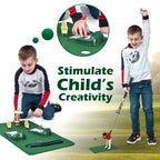 Golf Training Set Five Clubs Twelve Balls Putting Mat