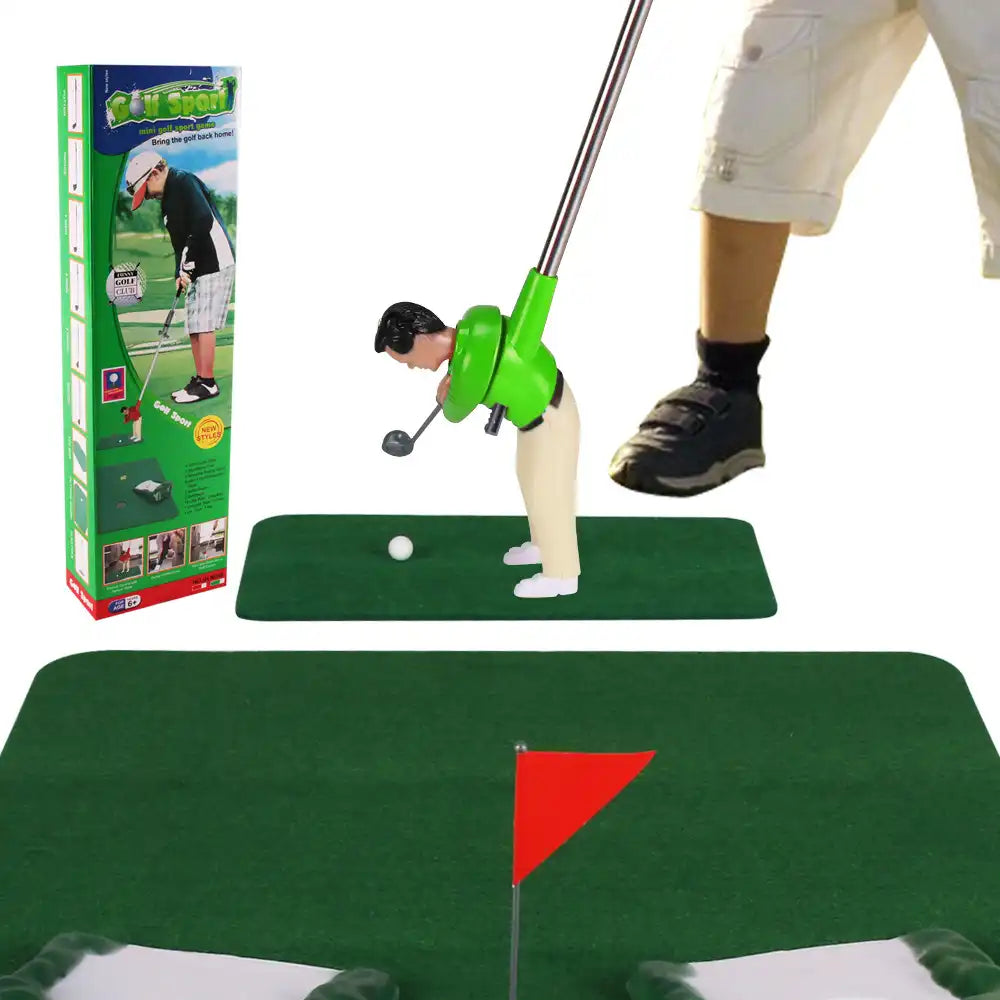 Golf Training Set Five Clubs Twelve Balls Putting Mat