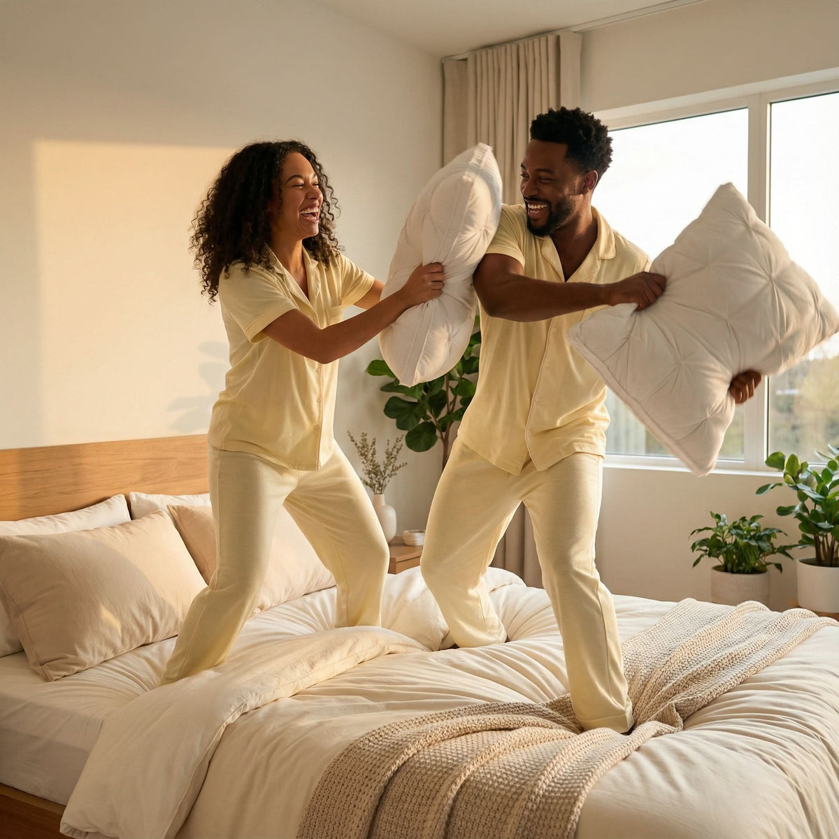 Goose Down Pillow 2-Pack Shape-Retaining Breathable Cotton