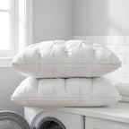Goose Down Pillow 2-Pack Shape-Retaining Breathable Cotton