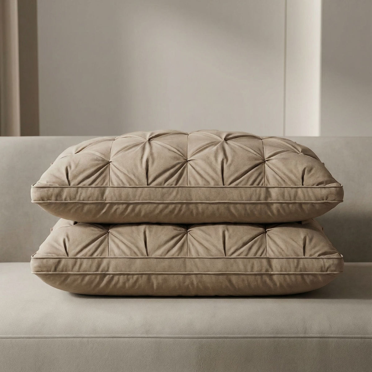 Goose Down Pillow 2-Pack Shape-Retaining Breathable Cotton