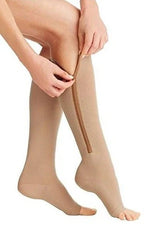 Graduated Compression Socks 20–30 mmHg Side Zipper & Open-Toe