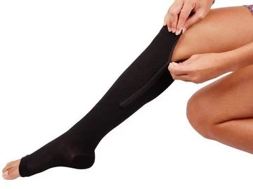 Graduated Compression Socks 20–30 mmHg Side Zipper & Open-Toe