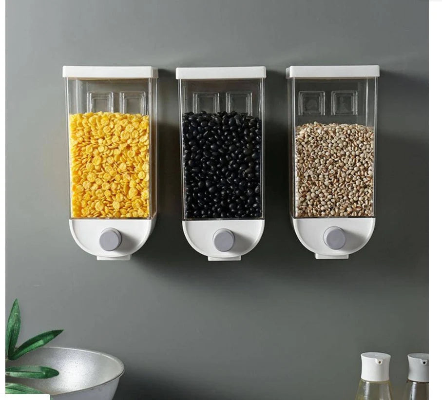 Grain & Cereal Dispenser Airtight Easy-Press & Transparent