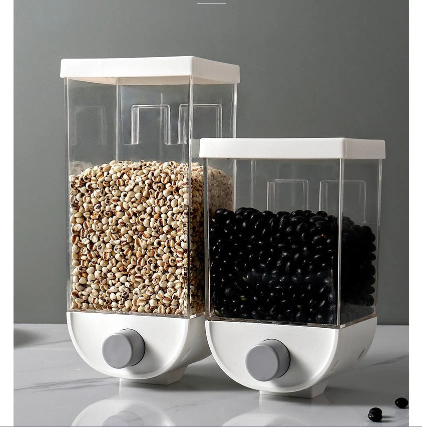Grain & Cereal Dispenser Airtight Easy-Press & Transparent