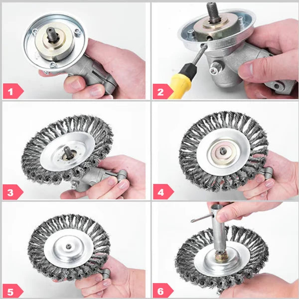 Grass Trimmer Blade Stainless Steel 360° Ratchet Mount