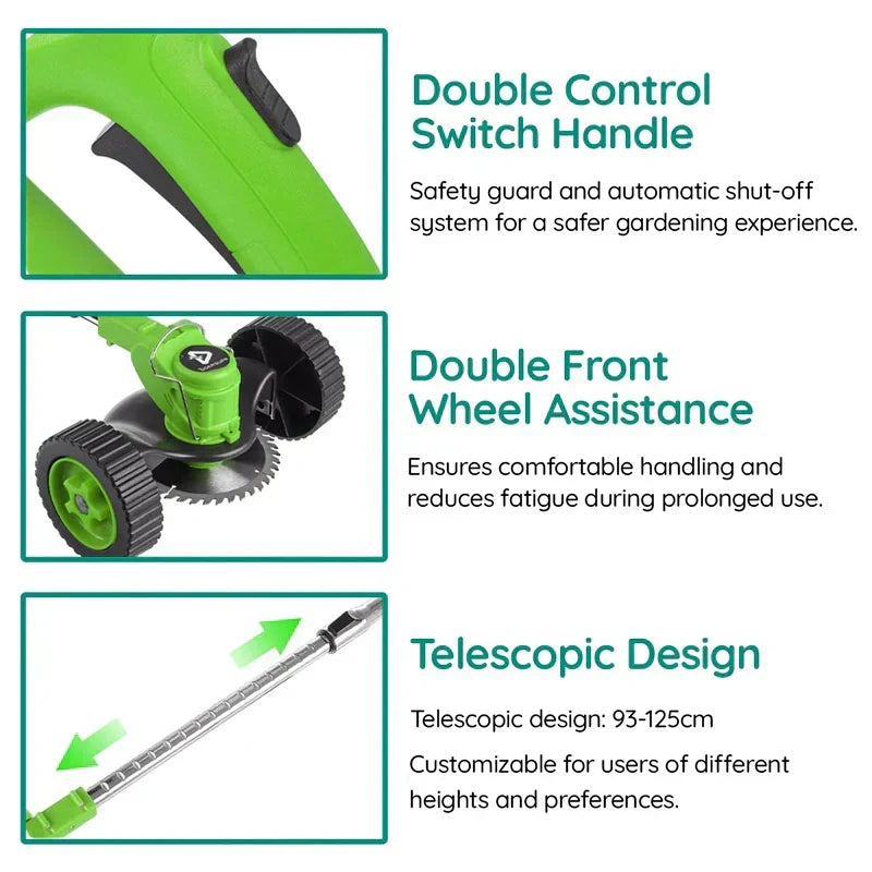Grass Trimmer Cordless 24V Telescopic Rod & Interchangeable Blades