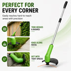 Grass Trimmer Cordless Adjustable Cutting Head Rechargeable Battery