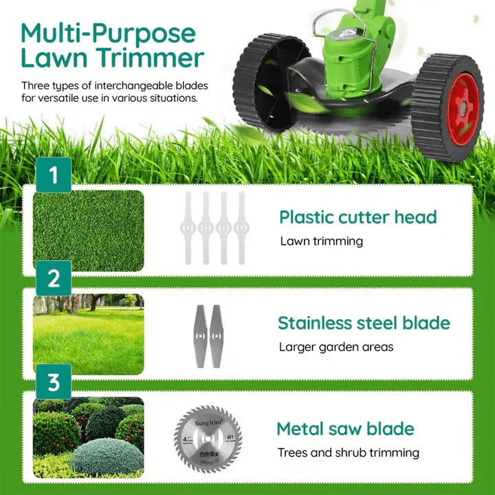 Grass Trimmer Cordless Lightweight Replaceable Blades