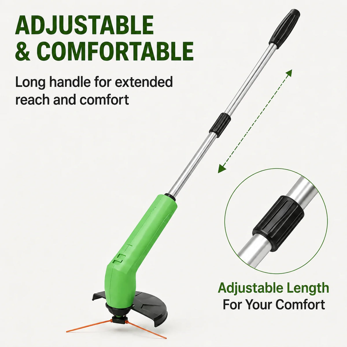 Grass Trimmer Cordless Rechargeable Precision Head & Steel Blade