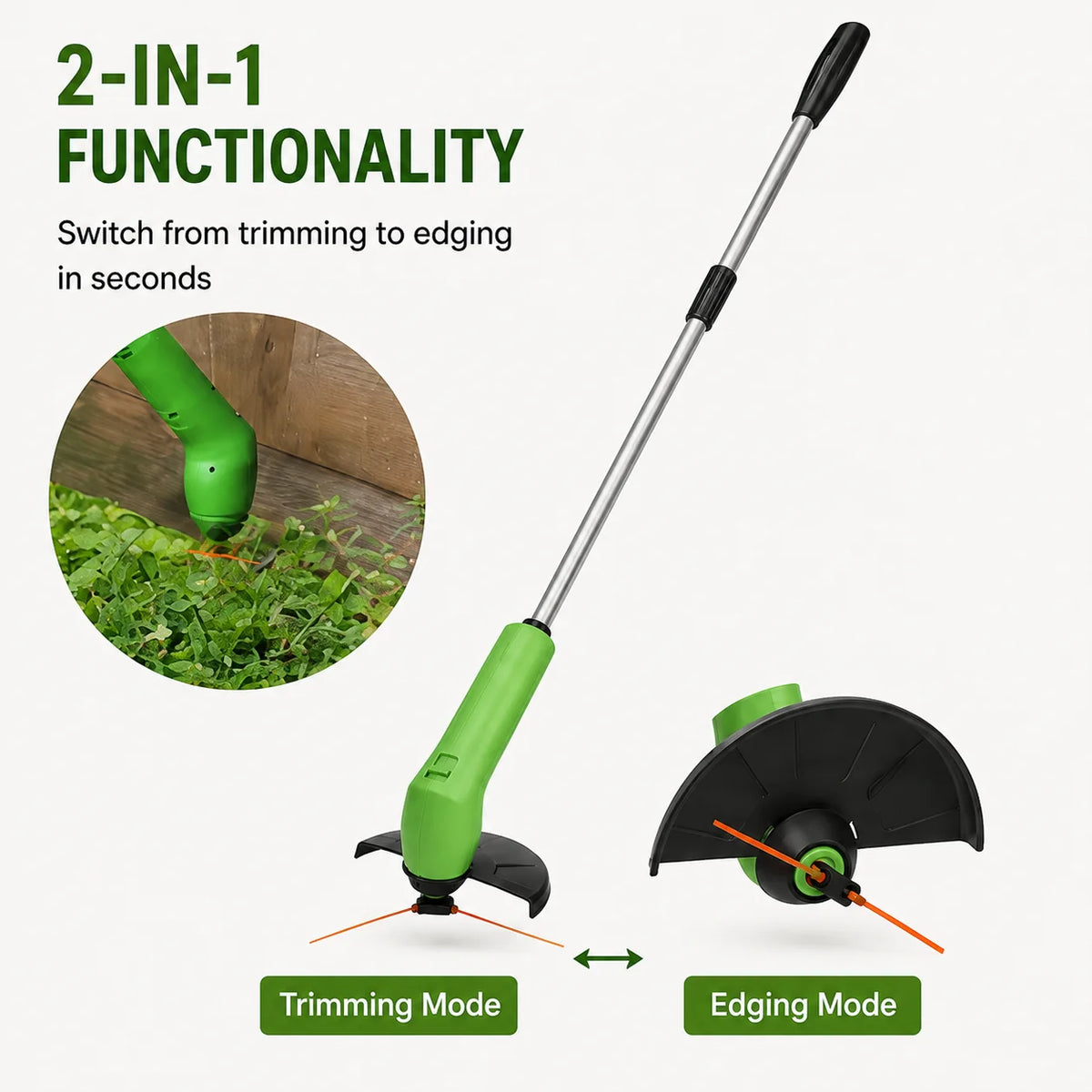 Grass Trimmer Cordless Rechargeable Precision Head & Steel Blade