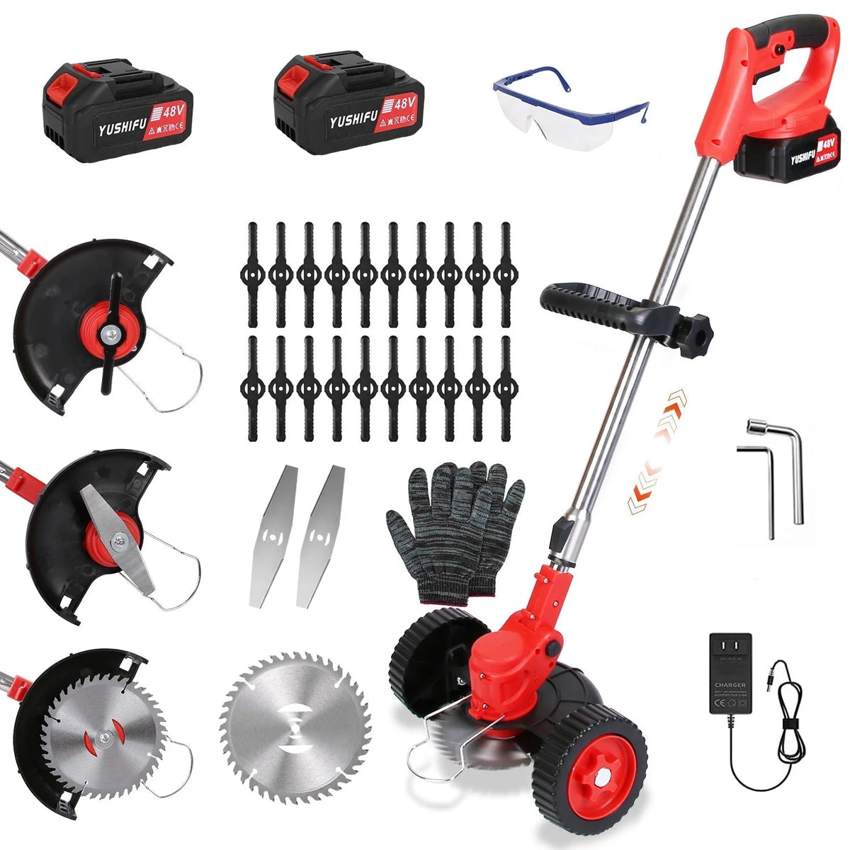 Grass Trimmer Cordless Wheeled 200-Min Runtime