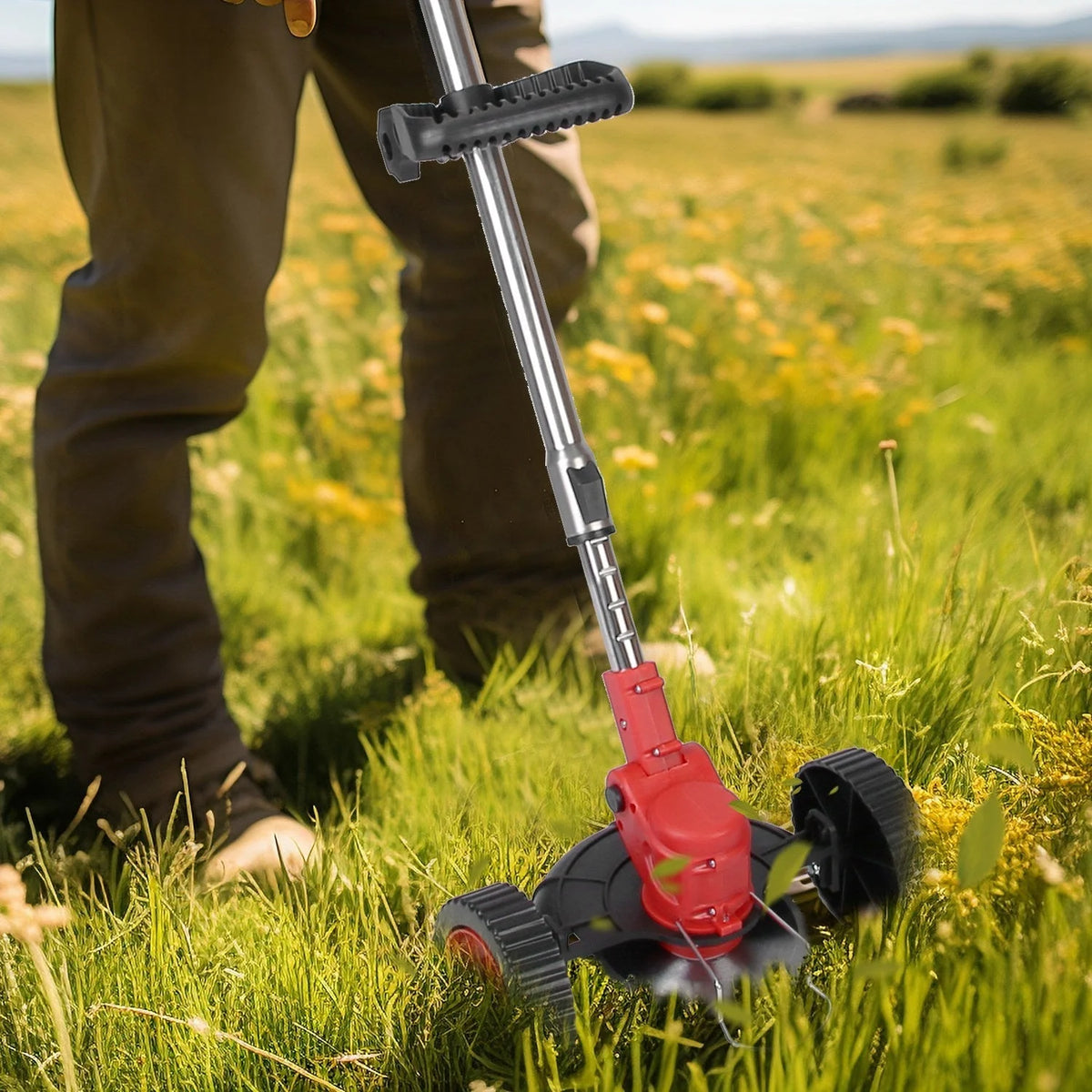 Grass Trimmer Cordless Wheeled 200-Min Runtime
