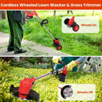Grass Trimmer Cordless Wheeled 200-Min Runtime