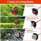 Grass Trimmer Cordless Wheeled 200-Min Runtime
