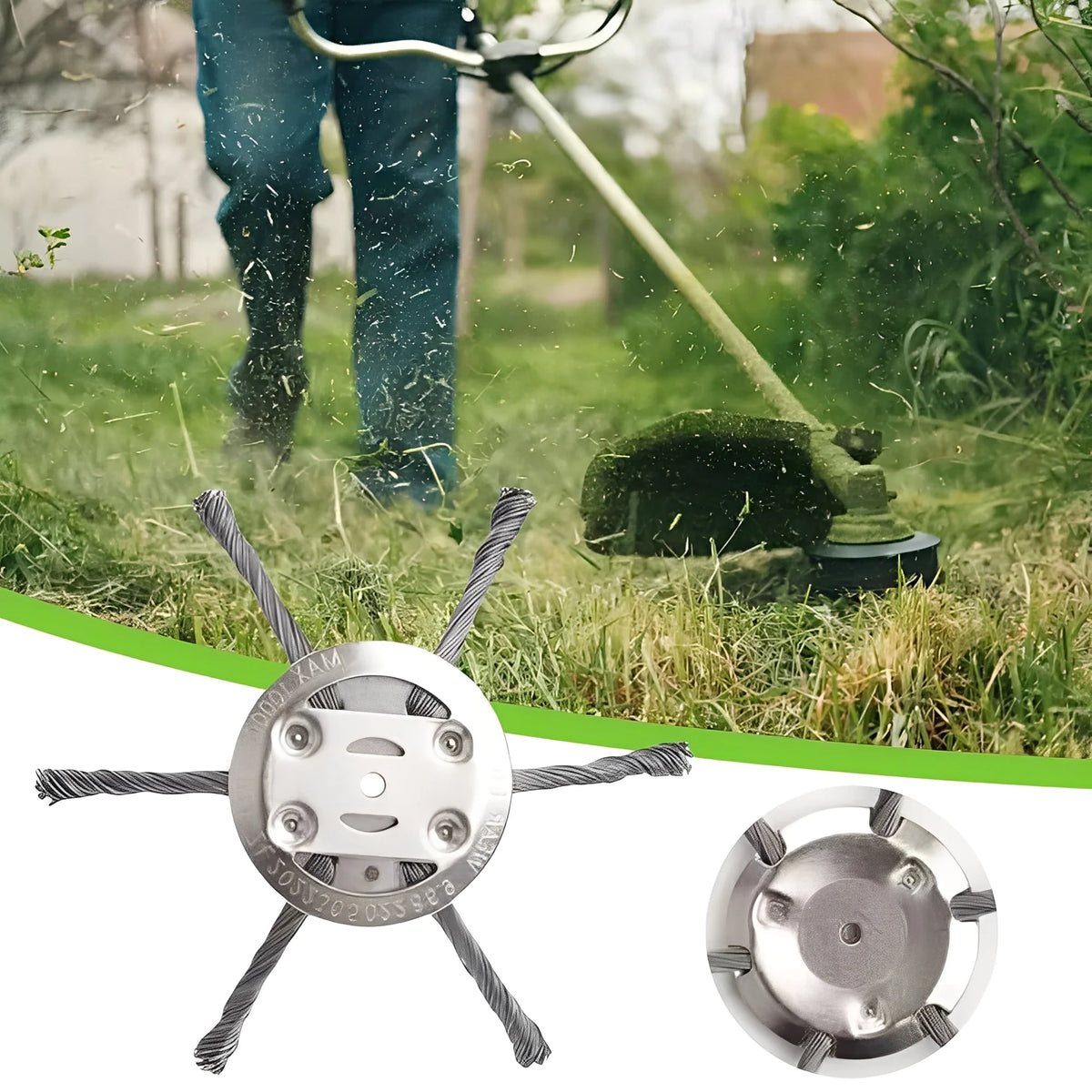 Grass Trimmer Head Stainless Steel Wire 6 Inch Battery Compatible