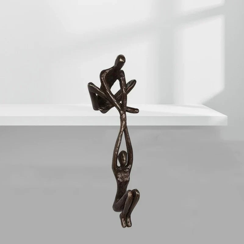 Gravity-Defying Resin Couple Sculpture