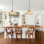 Green & Brass Prismatic Ribbed Glass Pendant Light (Adjustable Cord)