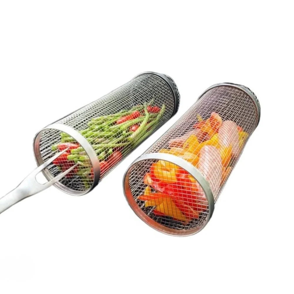 Grill Basket 360 Degree Rotating Stainless Steel