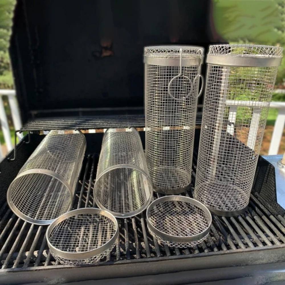 Grill Basket 360 Degree Rotating Stainless Steel
