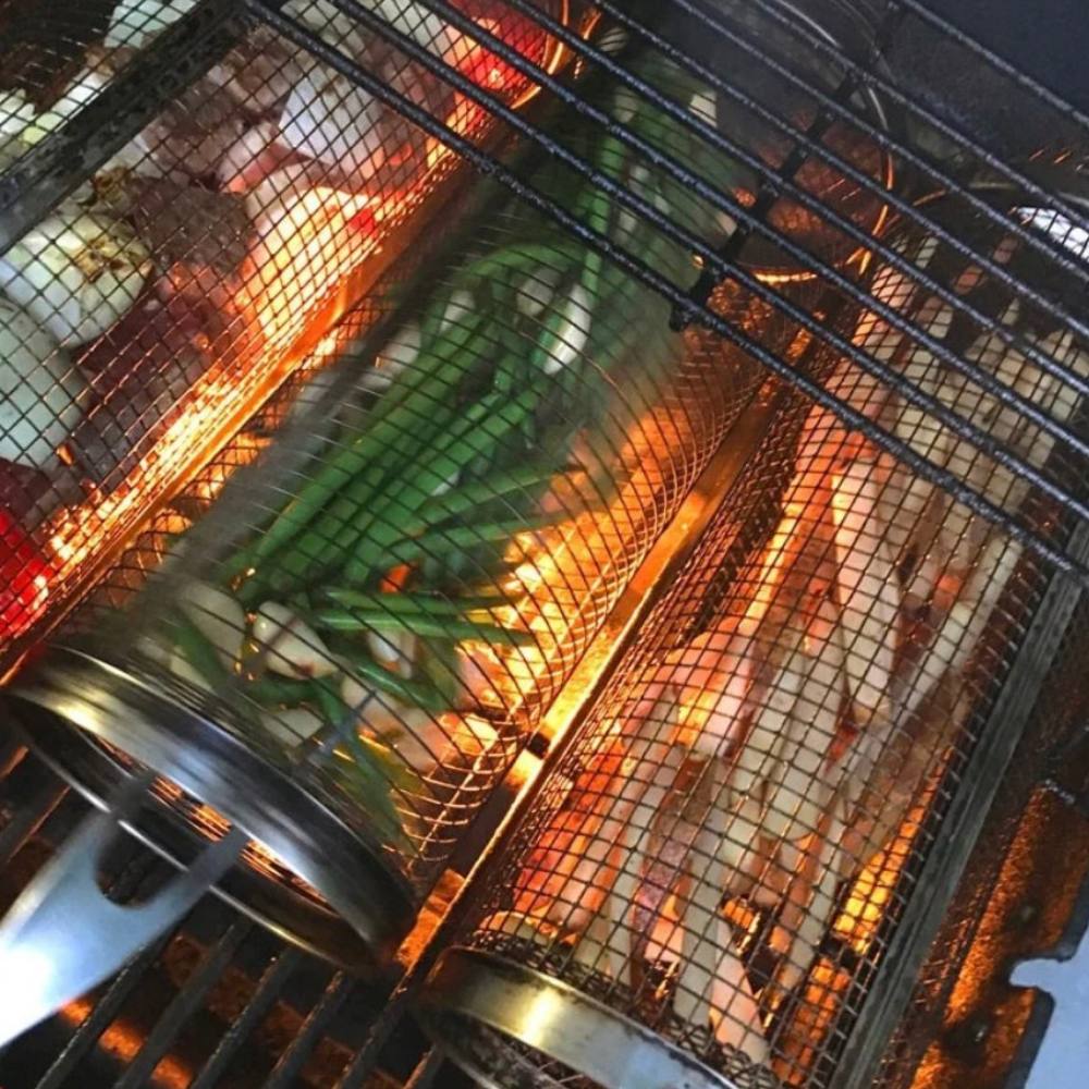 Grill Basket 360 Degree Rotating Stainless Steel