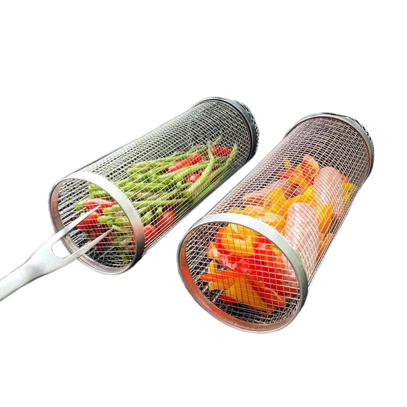 Grill Basket 360° Rotating Stainless Steel & Dishwasher Safe