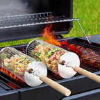 Grill Basket Rotating Cylindrical 304 Stainless Steel