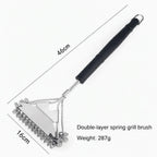 Grill Brush Bristle-Free Stainless Steel Ergonomic Handle 17 Inch