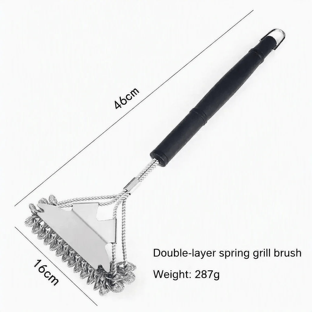 Grill Brush Bristle-Free Stainless Steel Ergonomic Handle 17 Inch