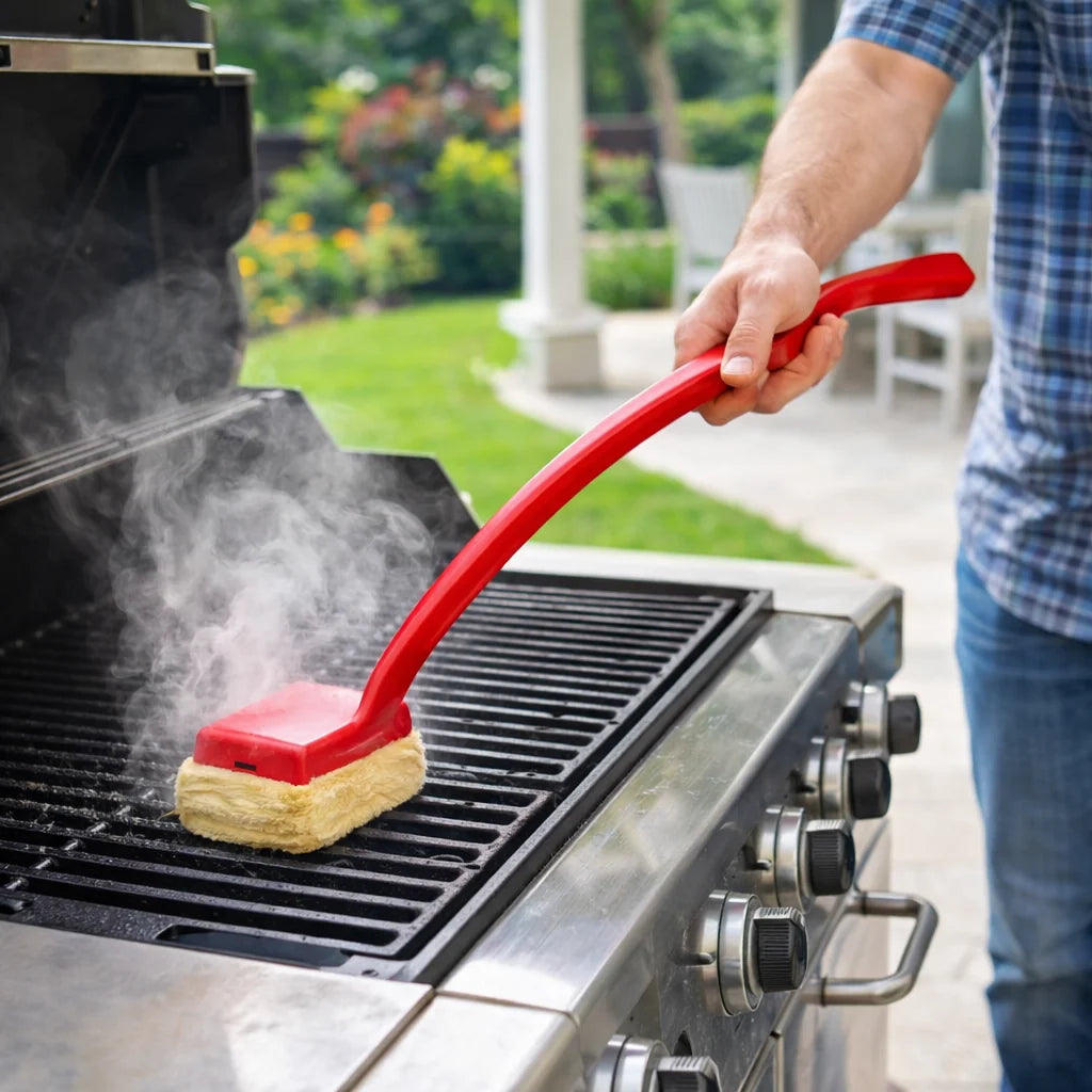 Grill Brush Bristle-Free Steam-Assisted Long Handle