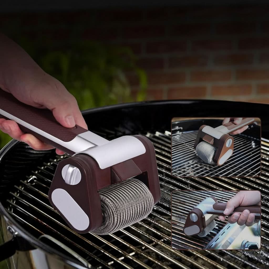 Grill Brush Stainless Steel Roller USB Rechargeable