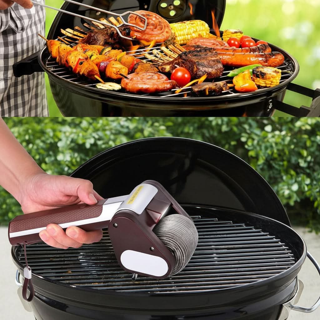 Grill Brush Stainless Steel Roller USB Rechargeable