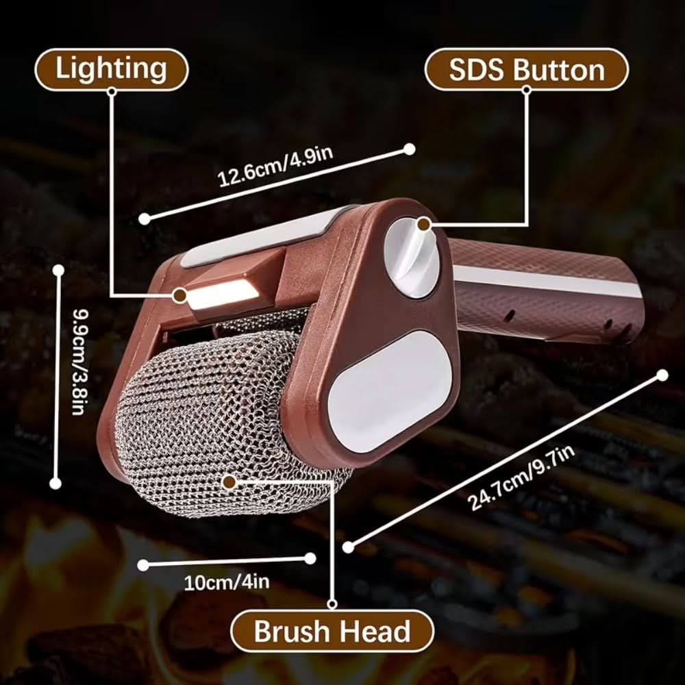 Grill Brush Stainless Steel Roller USB Rechargeable