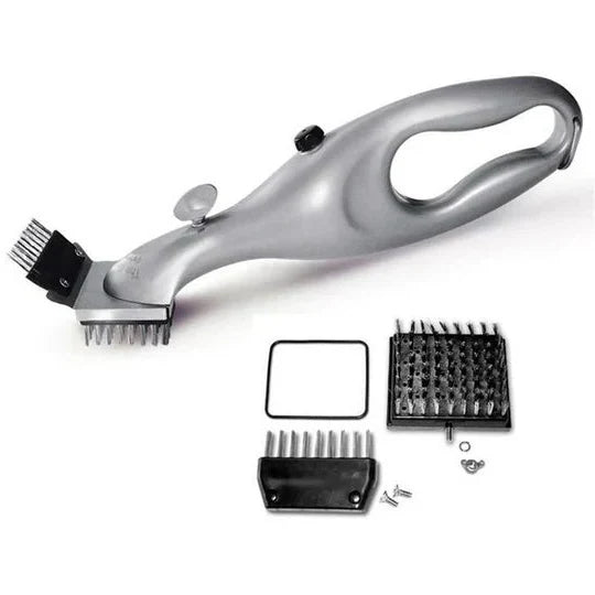 Grill Brush Steam-Powered Replaceable Brushes & Heat-Resistant Handle