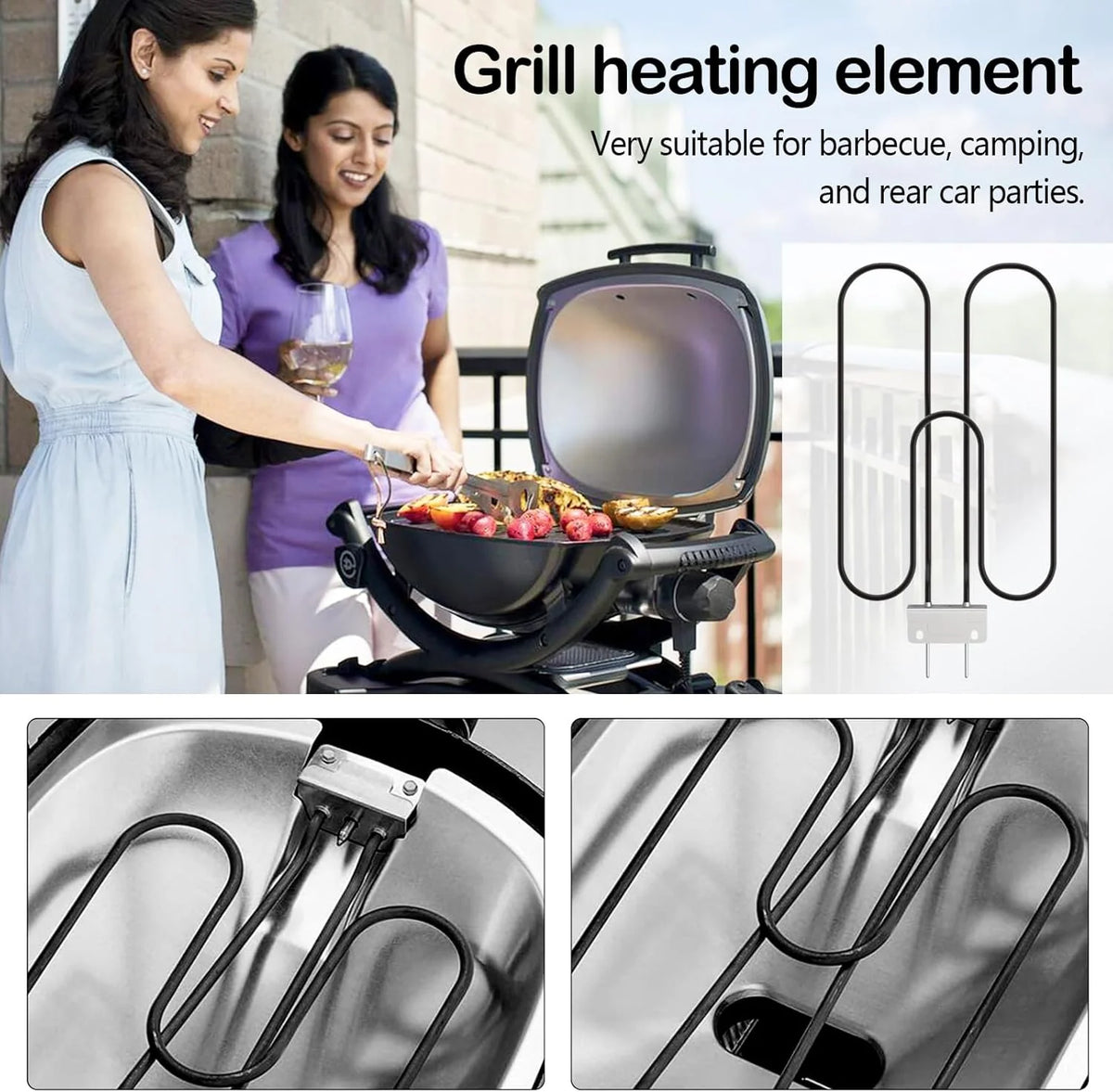 Grill Heating Coil Stainless Steel 2200W