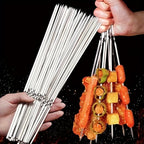 Grill Skewer Set Stainless Steel Protective Storage Tube