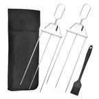 Grill Skewers Three-Prong Stainless Steel & Ergonomic Handle
