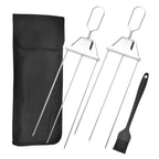 Grill Skewers Three-Prong Stainless Steel & Ergonomic Handle
