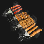 Grill Skewers Triple Prong Stainless Steel Easy Release