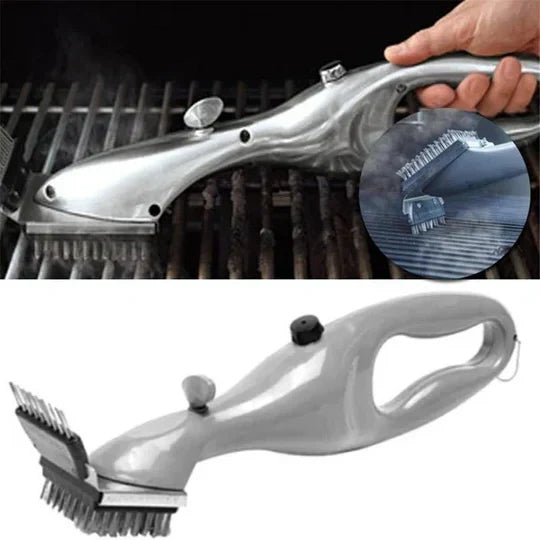Grill Steam Brush Steam-Powered Replaceable Brushes & Heat-Resistant Handle