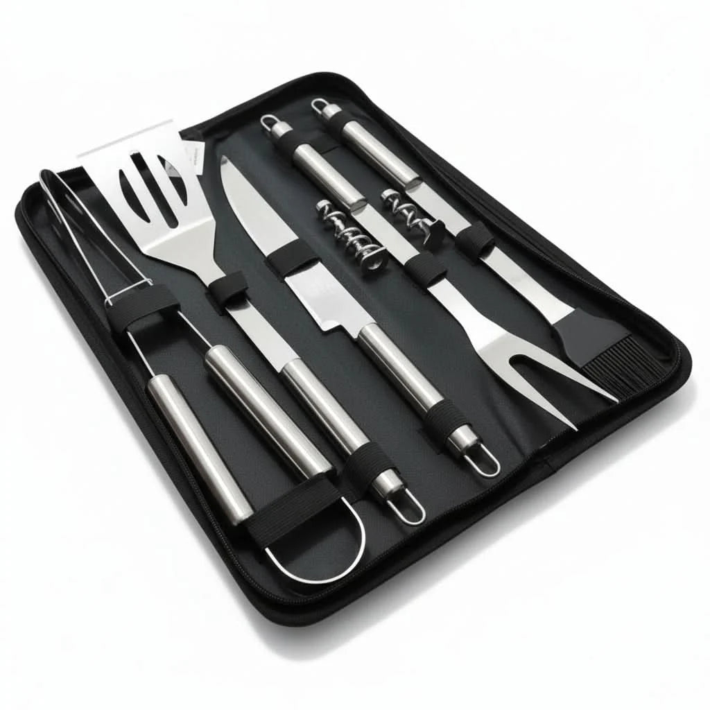 Grill Tool Set Stainless Steel Heat-Resistant Portable Case