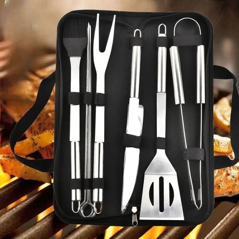 Grill Tool Set Stainless Steel Heat-Resistant Portable Case