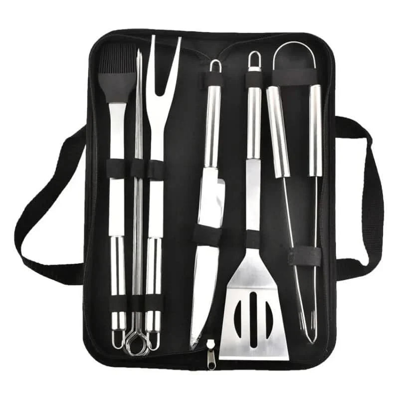 Grill Tool Set Stainless Steel Heat-Resistant Portable Case