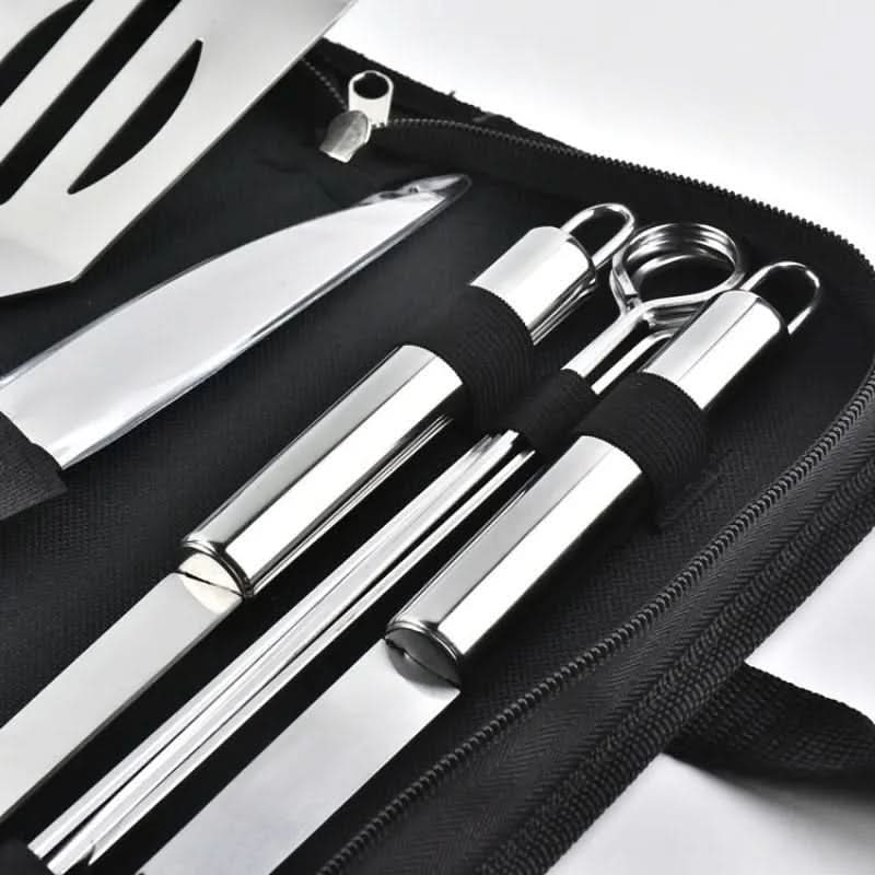 Grill Tool Set Stainless Steel Heat-Resistant Portable Case