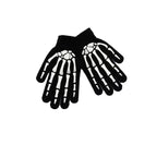 Grim Reaper Costume Glowing Red Eyes & Glow Skeleton Gloves