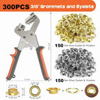 Grommet Tool Double-Leverage One-Step Punch With Brass Grommets