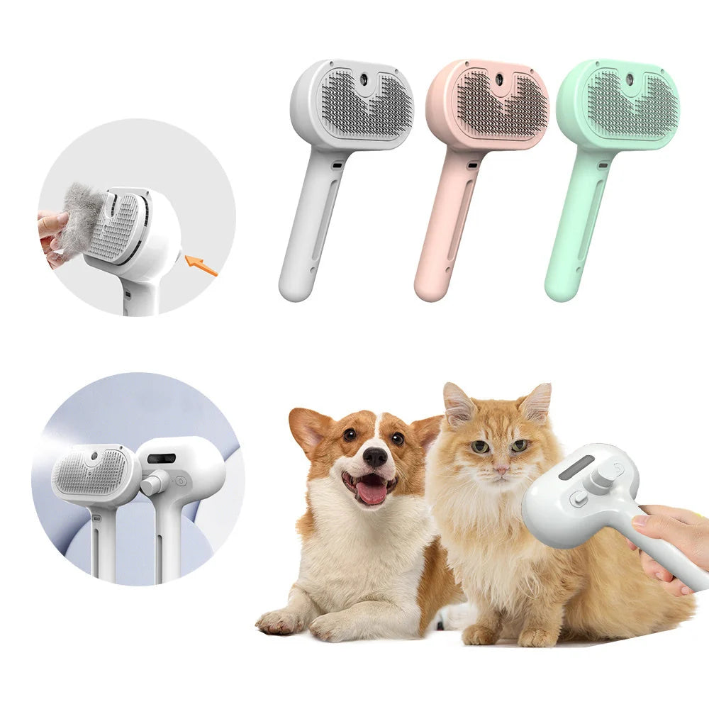 Grooming Comb Self-Cleaning & Misting USB Rechargeable