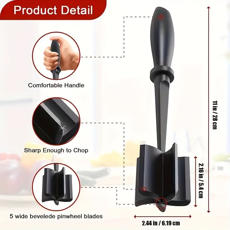 Ground Meat Chopper Multi-Blade Ergonomic Handle & Heat-Resistant
